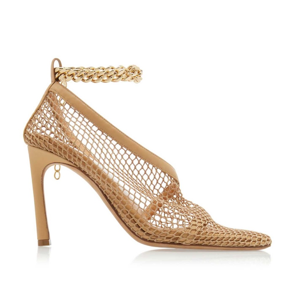 Bottega Veneta Tan Nude Mesh d’Orsay Stiletto Pumps - As Seen on Hailey Beiber - Picture 2 of 15